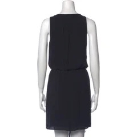 Joie Draped Mini Dress Cowl Neckline Sleeveless Asymmetric Hemline Silk Black XS - Picture 7 of 12